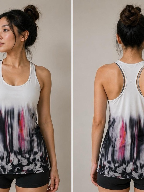 lululemon athletica Tops - Women's White Tie-Dye Racerback Lululemon Cool Racerback
